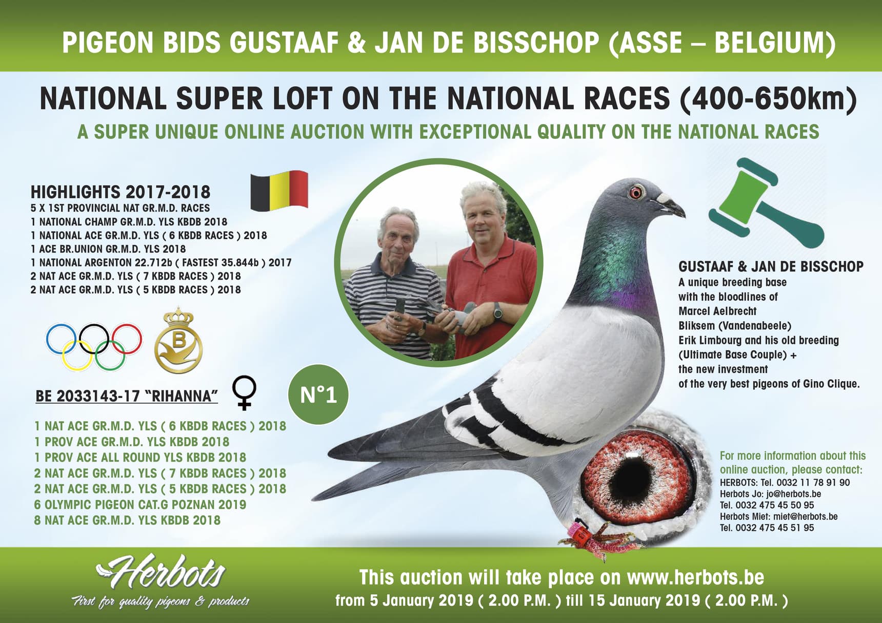 Pigeon Bids Gustaaf&Jan De Bisschop 2019